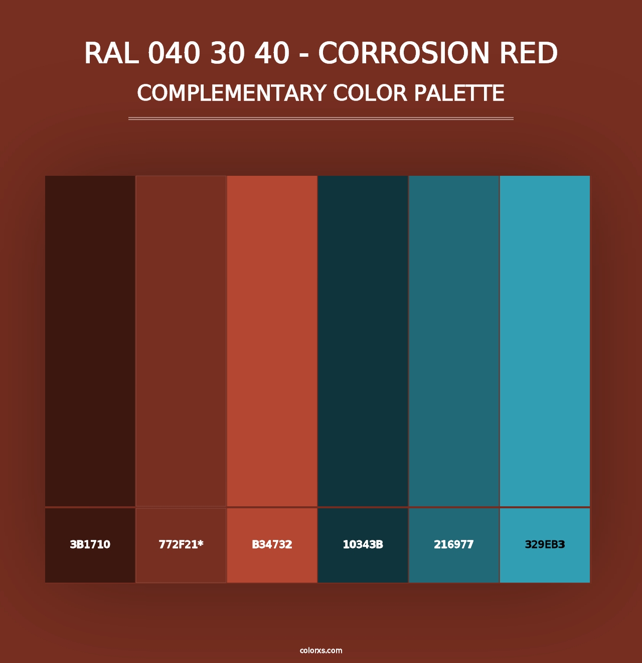 RAL 040 30 40 - Corrosion Red - Complementary Color Palette