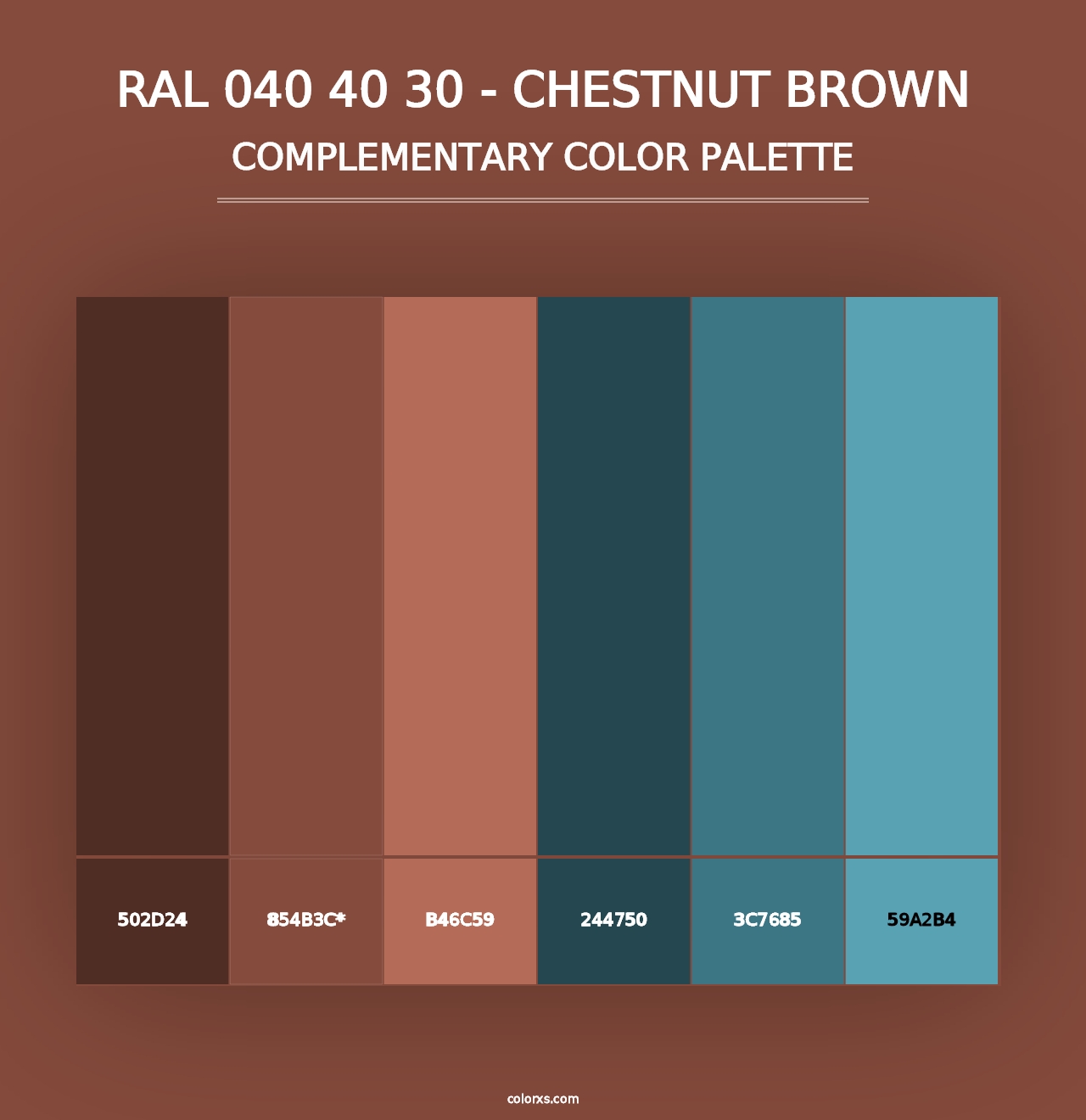 RAL 040 40 30 - Chestnut Brown - Complementary Color Palette