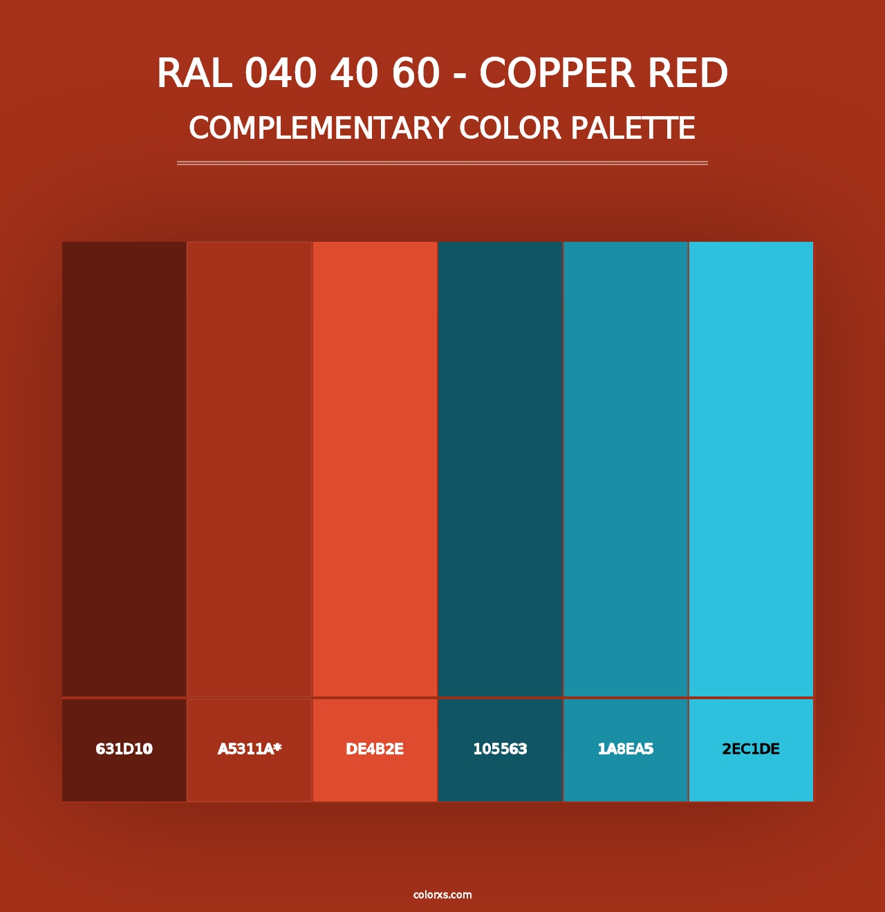 RAL 040 40 60 - Copper Red - Complementary Color Palette