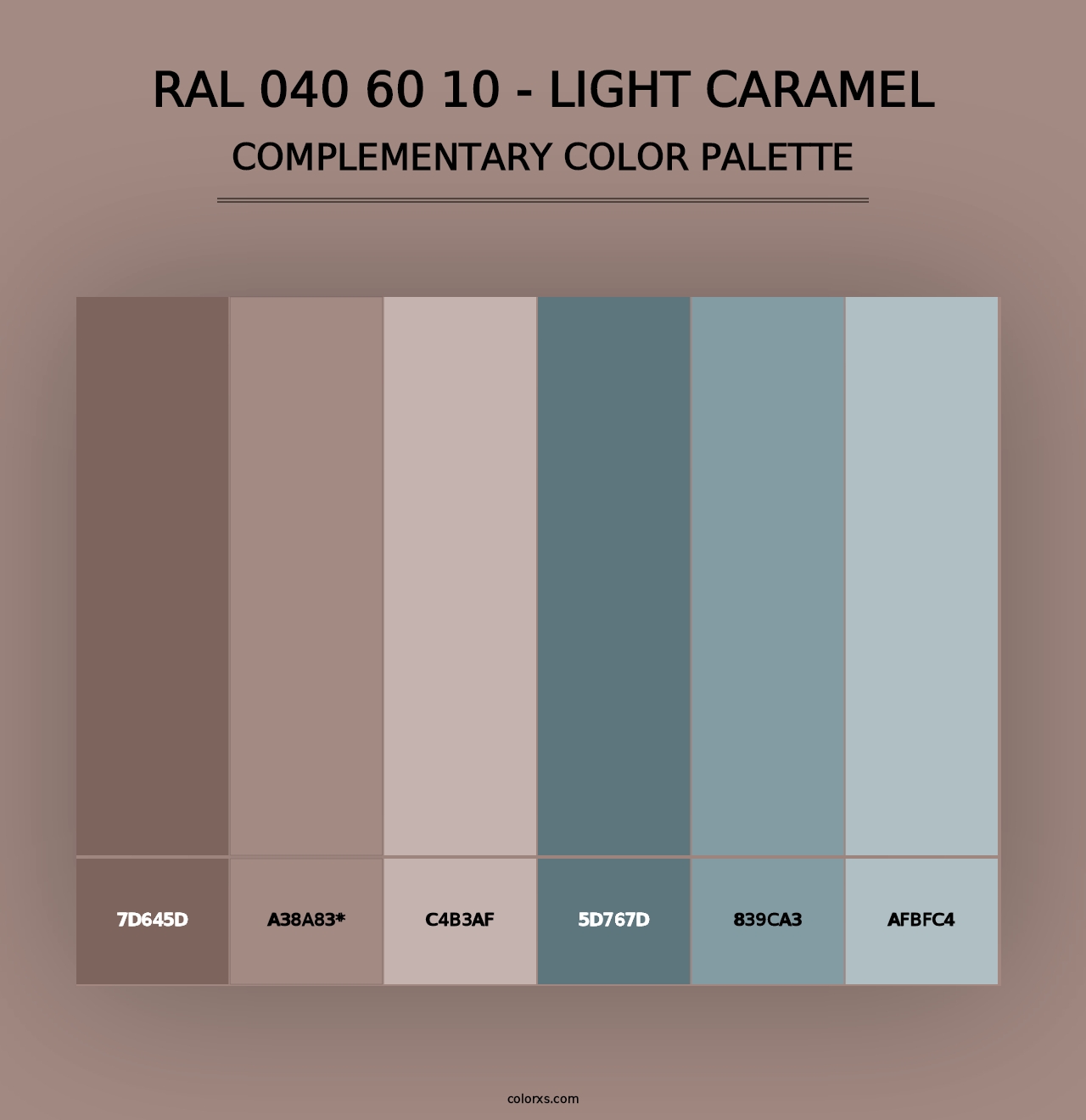 RAL 040 60 10 - Light Caramel - Complementary Color Palette