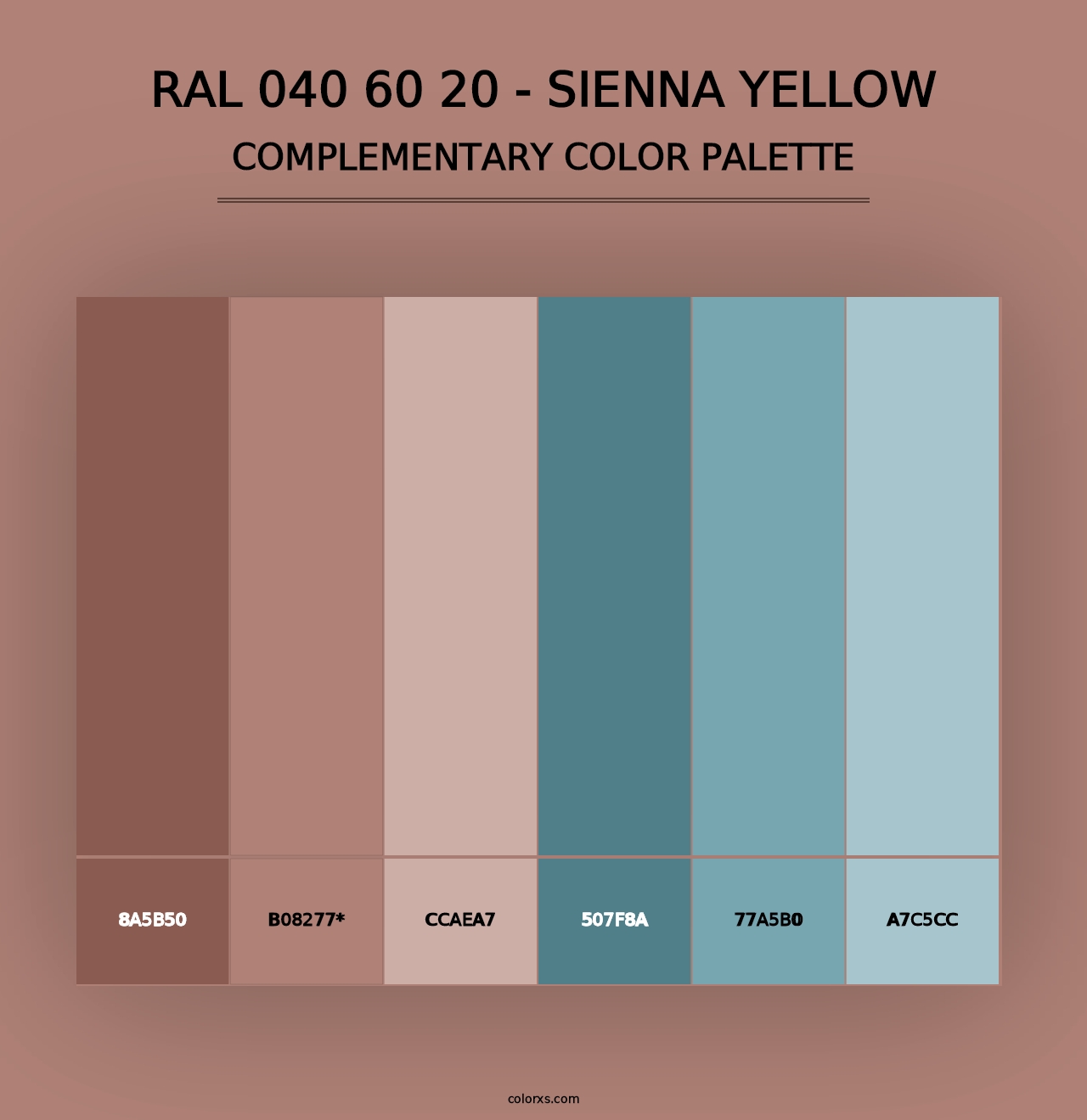 RAL 040 60 20 - Sienna Yellow - Complementary Color Palette