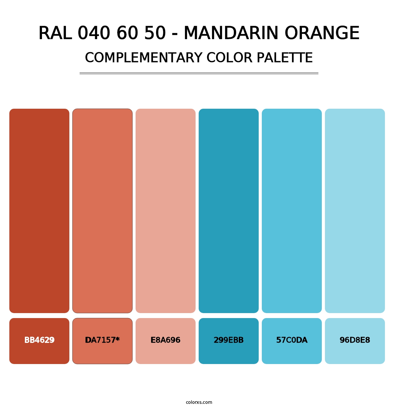 RAL 040 60 50 - Mandarin Orange - Complementary Color Palette