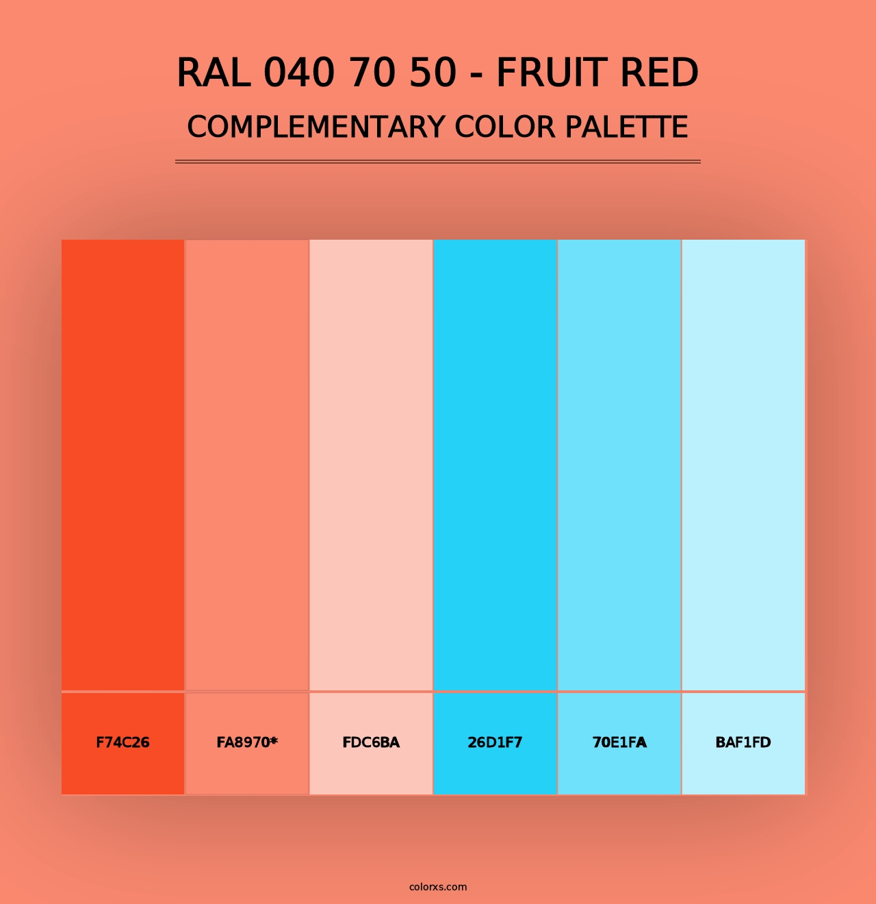 RAL 040 70 50 - Fruit Red - Complementary Color Palette