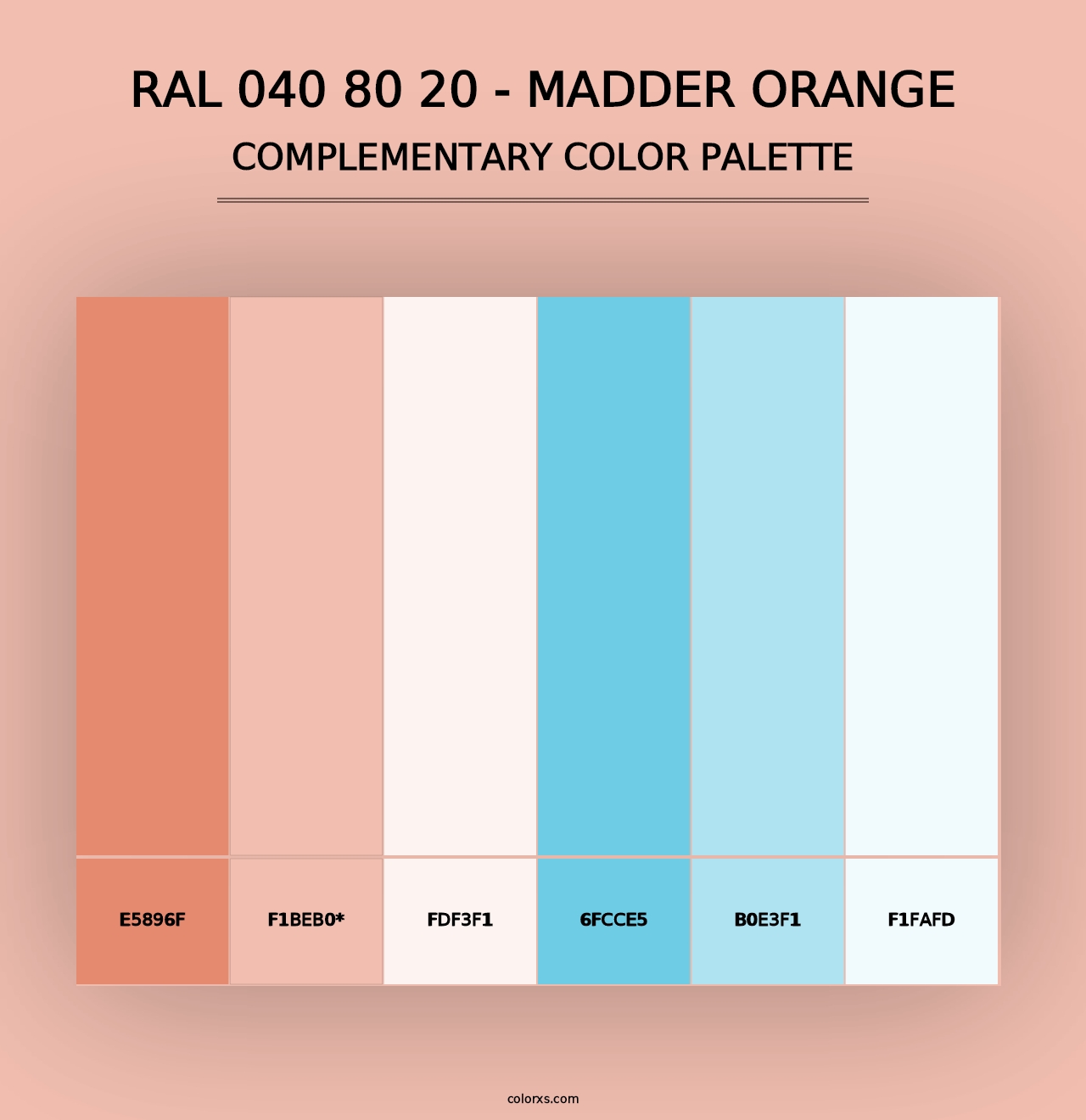 RAL 040 80 20 - Madder Orange - Complementary Color Palette