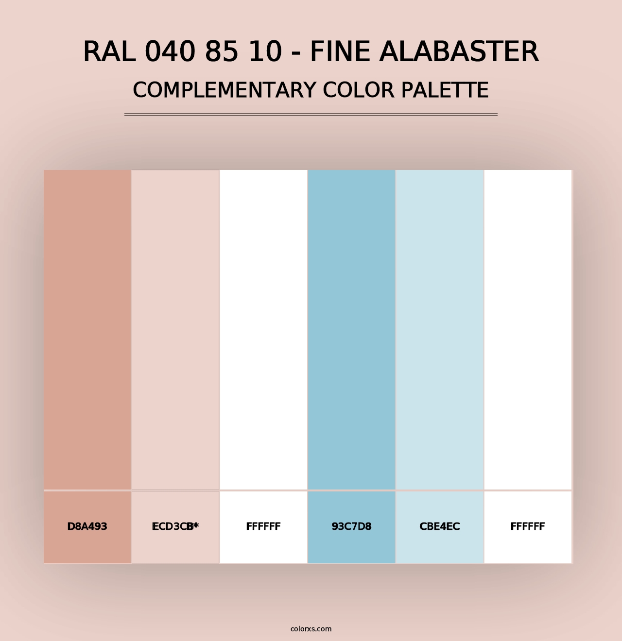 RAL 040 85 10 - Fine Alabaster - Complementary Color Palette