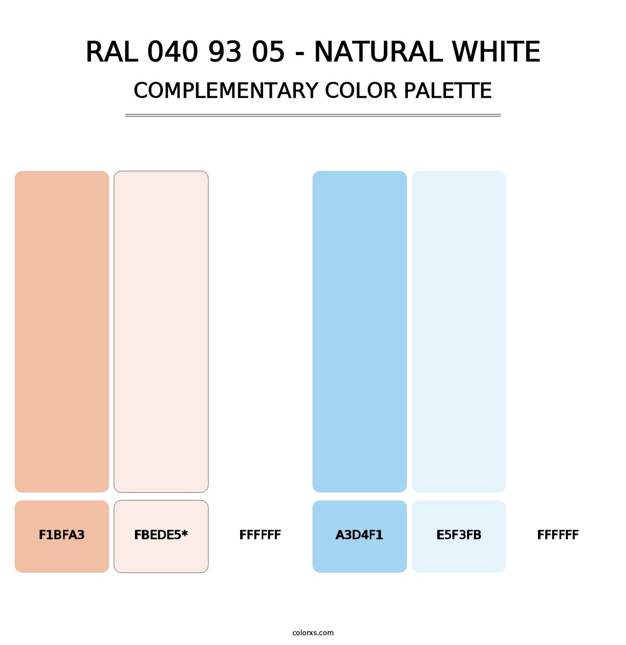 RAL 040 93 05 - Natural White - Complementary Color Palette