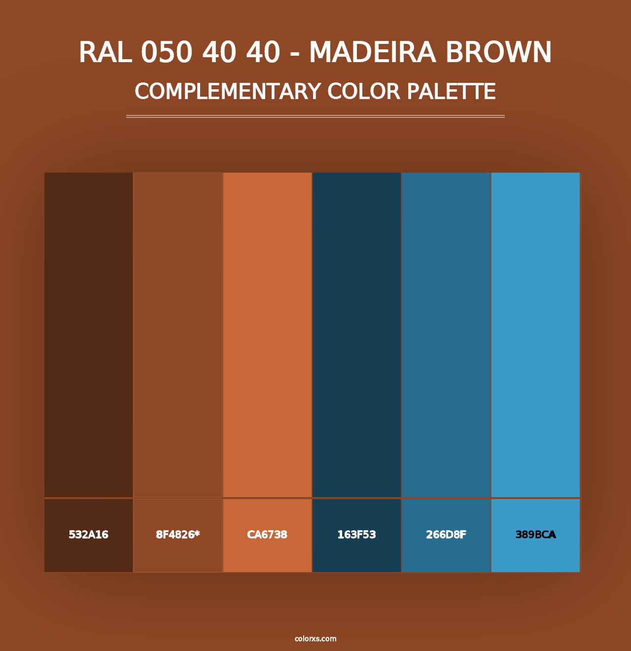 RAL 050 40 40 - Madeira Brown - Complementary Color Palette