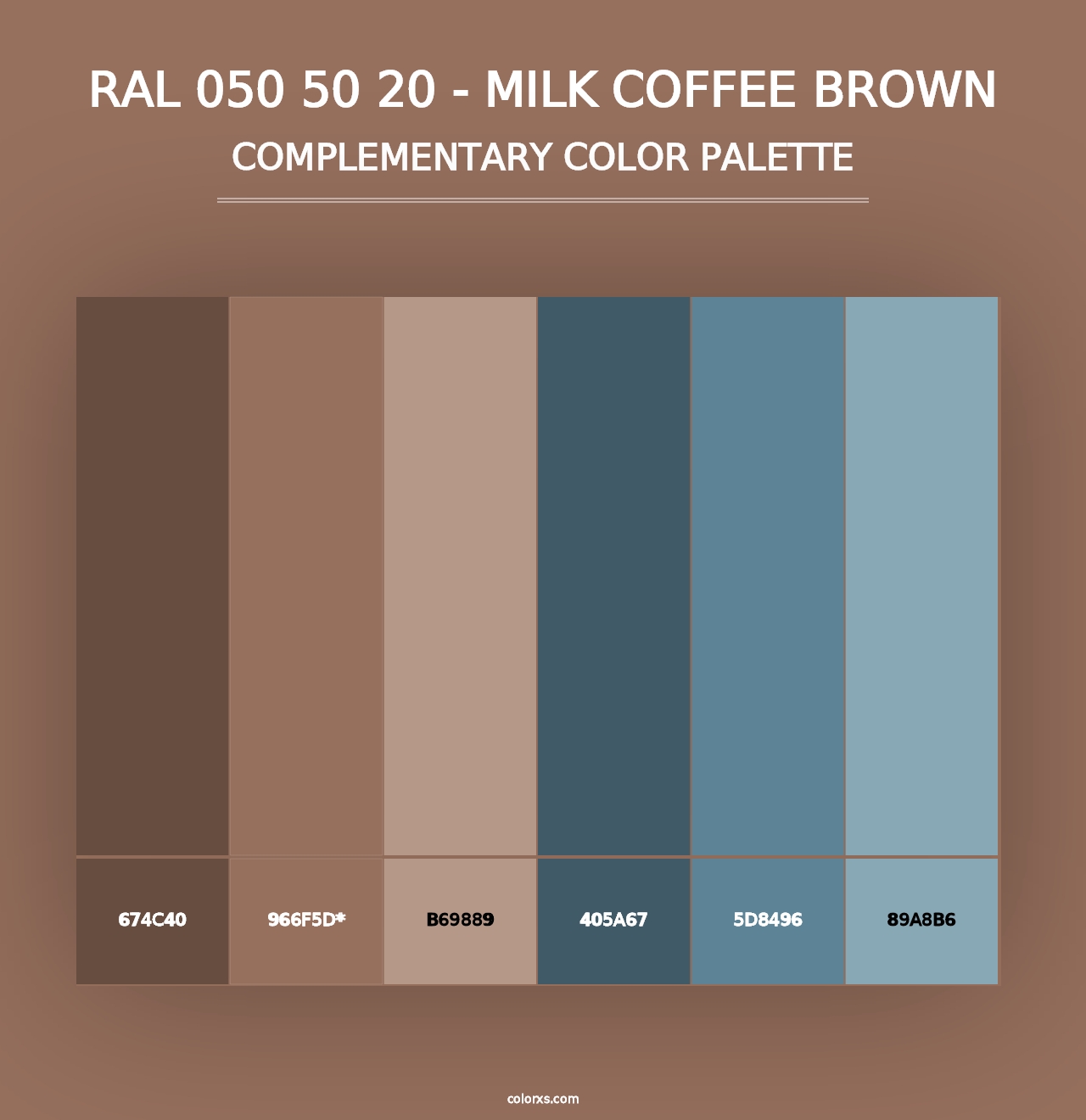 RAL 050 50 20 - Milk Coffee Brown - Complementary Color Palette