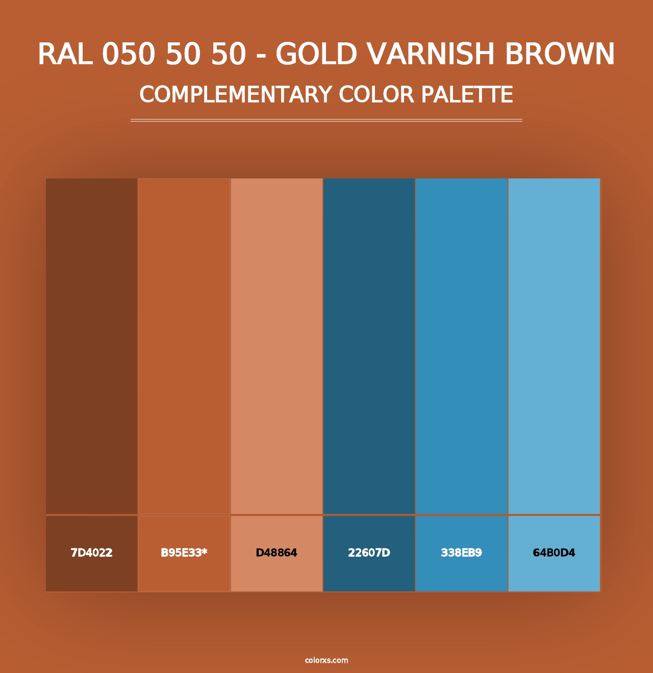 RAL 050 50 50 - Gold Varnish Brown - Complementary Color Palette