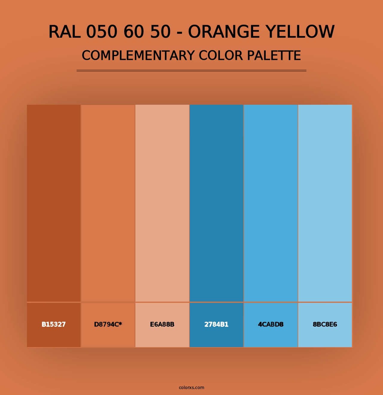 RAL 050 60 50 - Orange Yellow - Complementary Color Palette