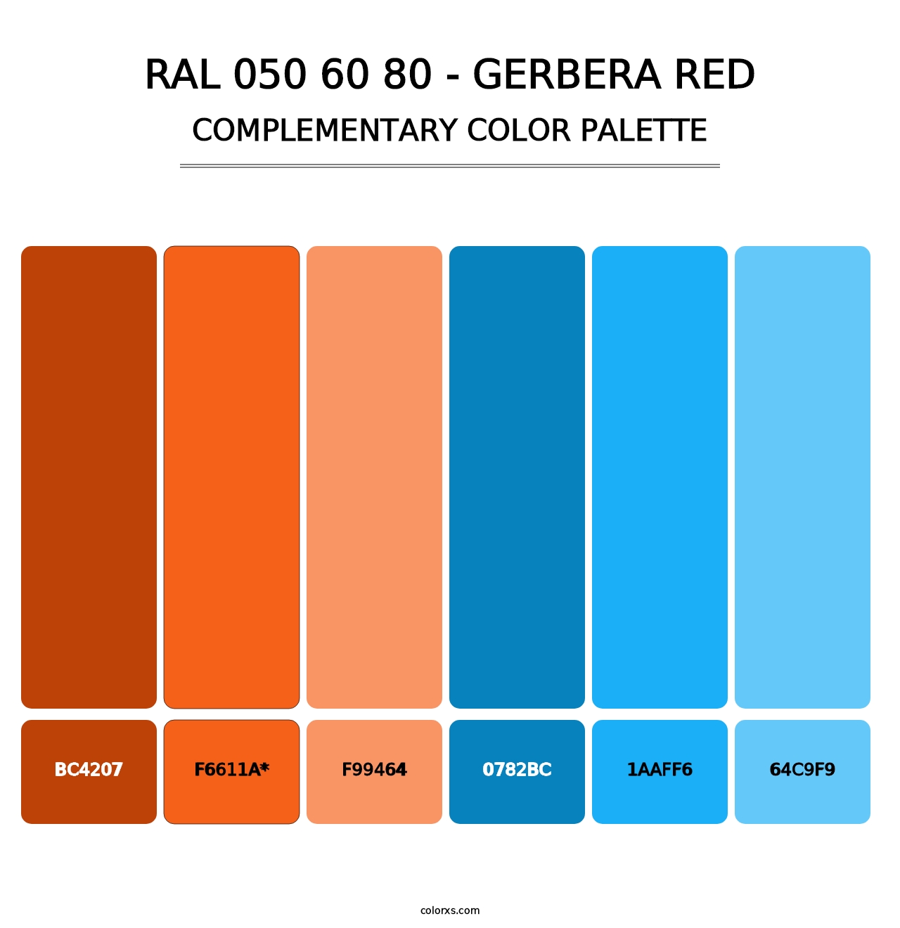 RAL 050 60 80 - Gerbera Red - Complementary Color Palette