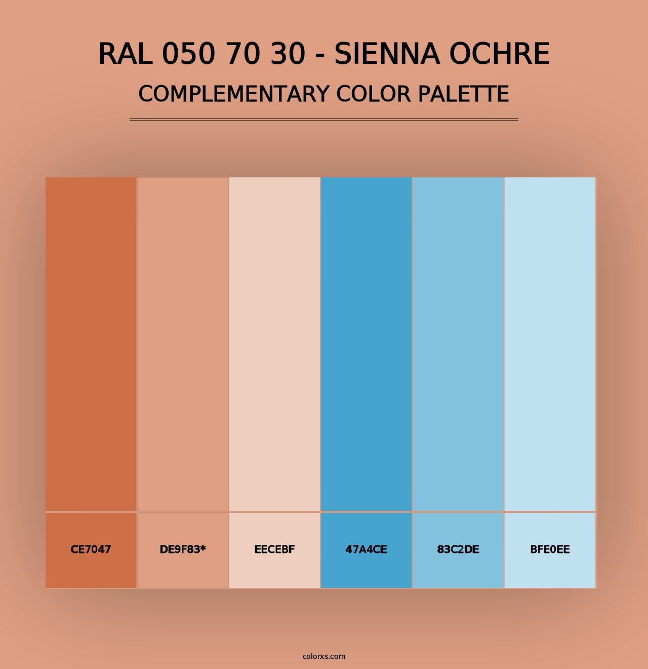 RAL 050 70 30 - Sienna Ochre - Complementary Color Palette