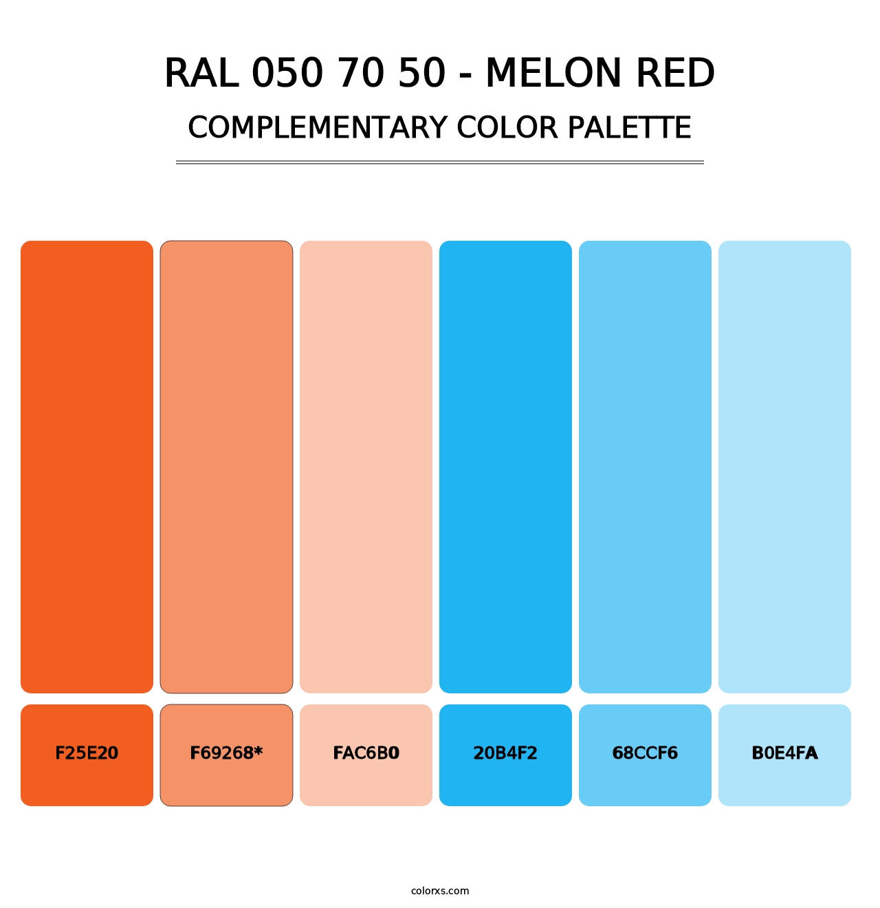 RAL 050 70 50 - Melon Red - Complementary Color Palette