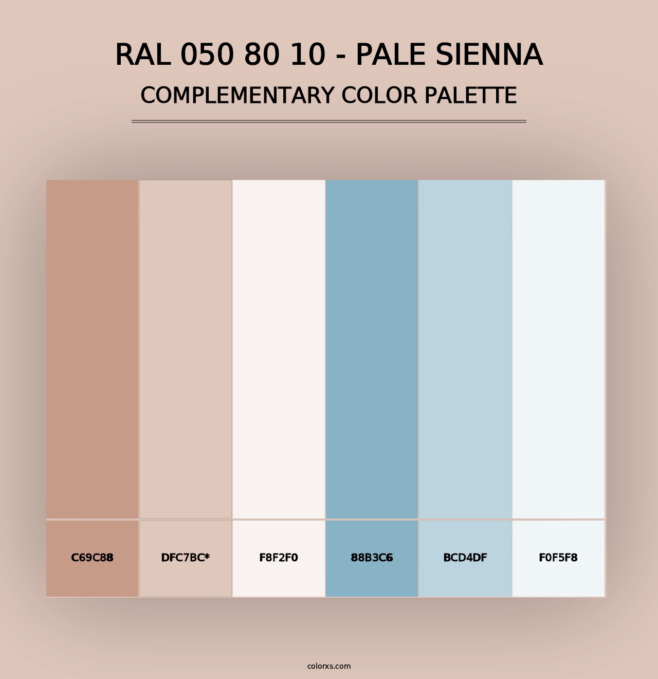 RAL 050 80 10 - Pale Sienna - Complementary Color Palette