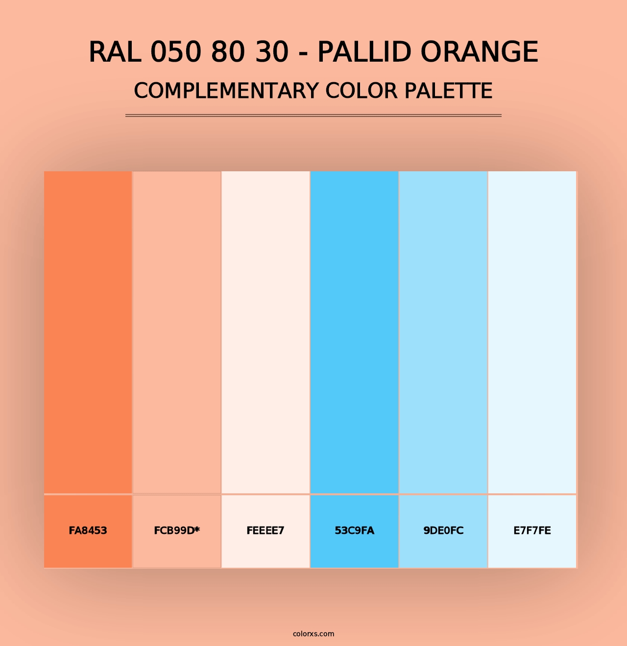 RAL 050 80 30 - Pallid Orange - Complementary Color Palette