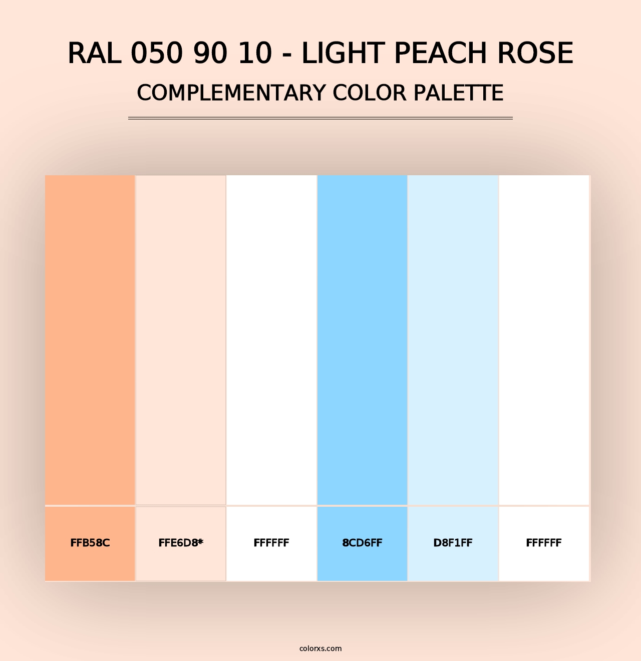 RAL 050 90 10 - Light Peach Rose - Complementary Color Palette