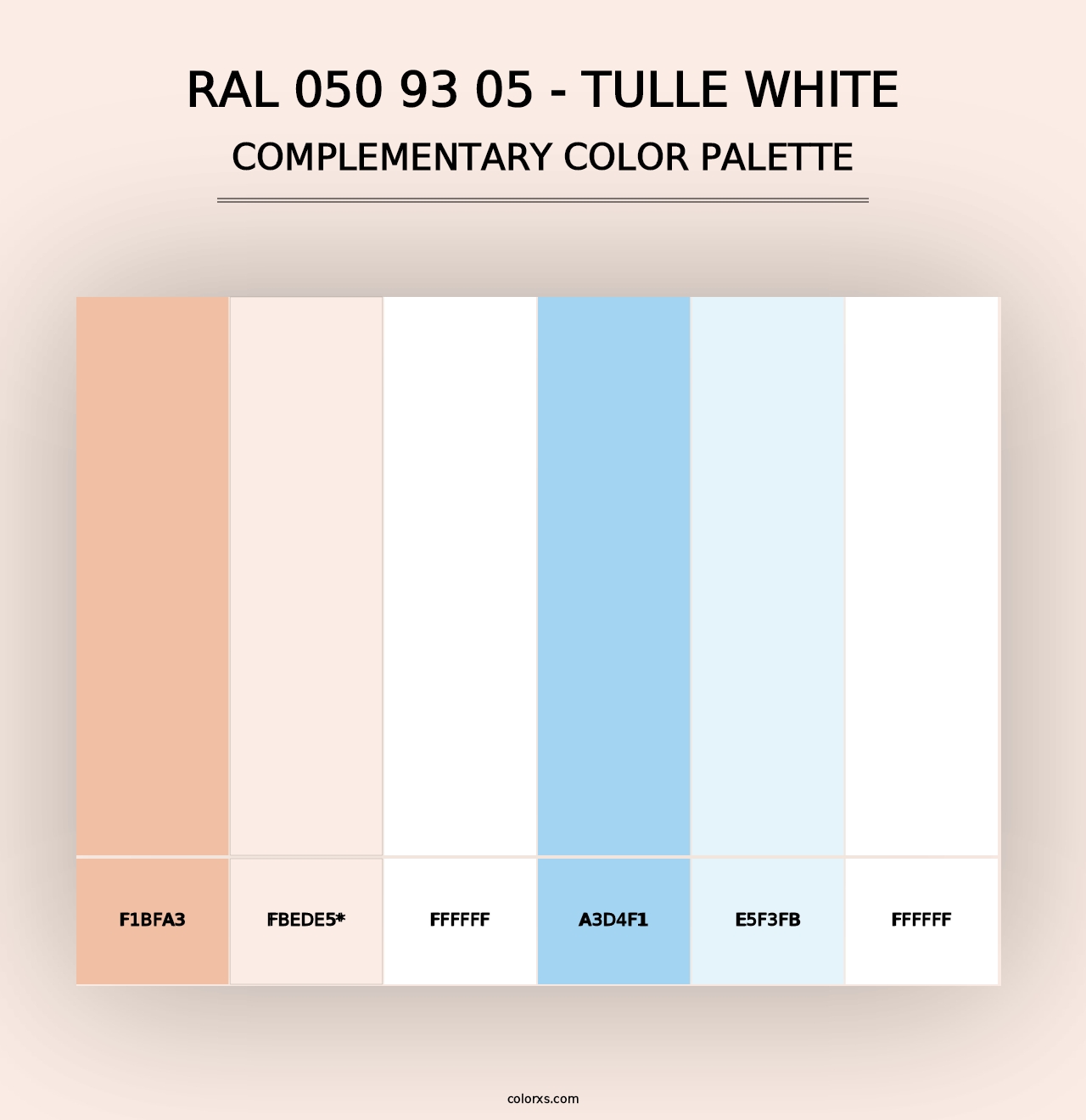 RAL 050 93 05 - Tulle White - Complementary Color Palette