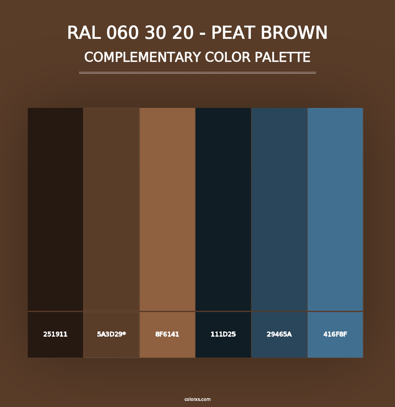 RAL 060 30 20 - Peat Brown - Complementary Color Palette