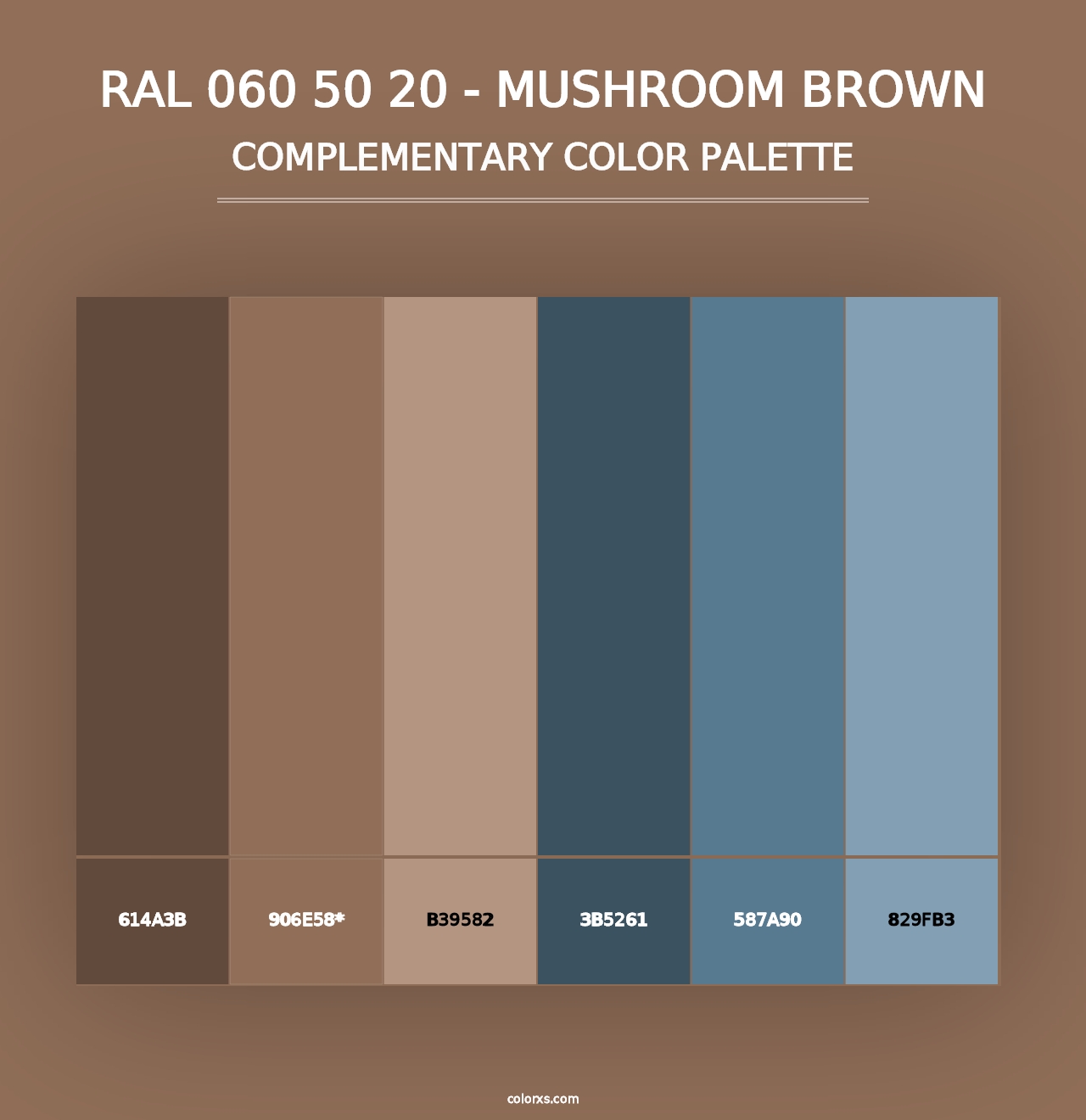 RAL 060 50 20 - Mushroom Brown - Complementary Color Palette