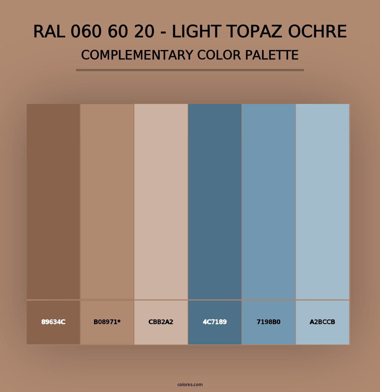 RAL 060 60 20 - Light Topaz Ochre - Complementary Color Palette