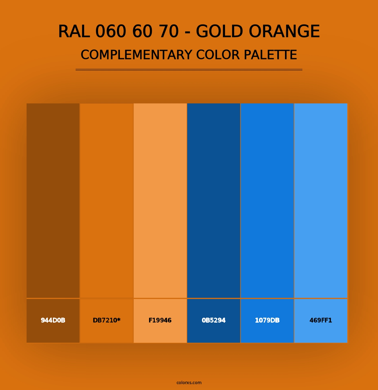 RAL 060 60 70 - Gold Orange - Complementary Color Palette