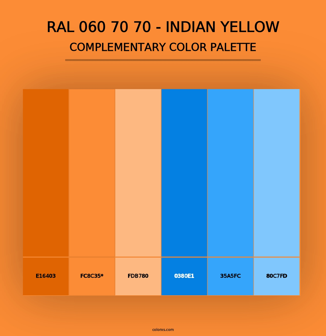 RAL 060 70 70 - Indian Yellow - Complementary Color Palette