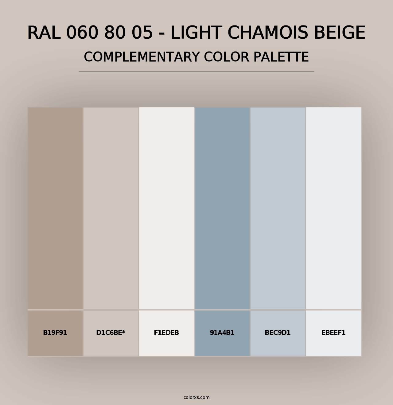 RAL 060 80 05 - Light Chamois Beige - Complementary Color Palette