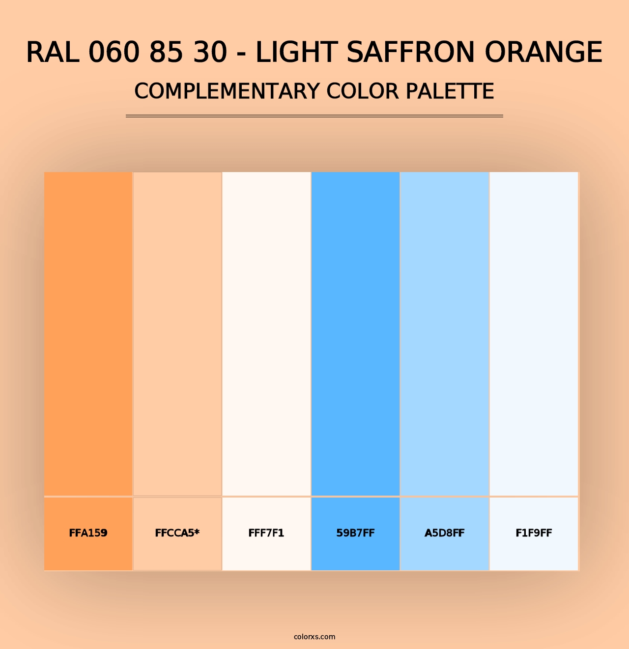 RAL 060 85 30 - Light Saffron Orange - Complementary Color Palette