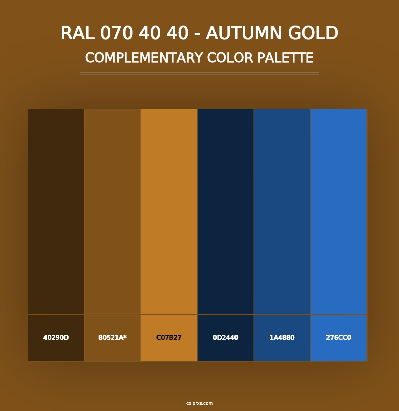 RAL 070 40 40 - Autumn Gold - Complementary Color Palette