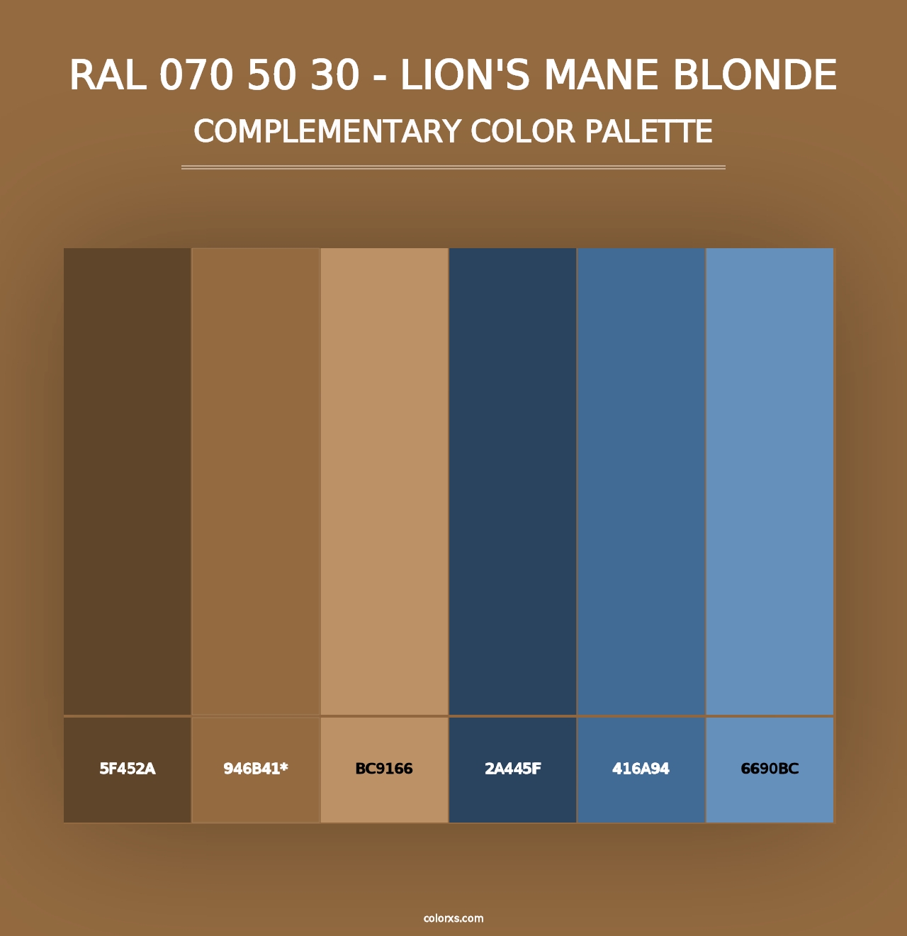 RAL 070 50 30 - Lion's Mane Blonde - Complementary Color Palette