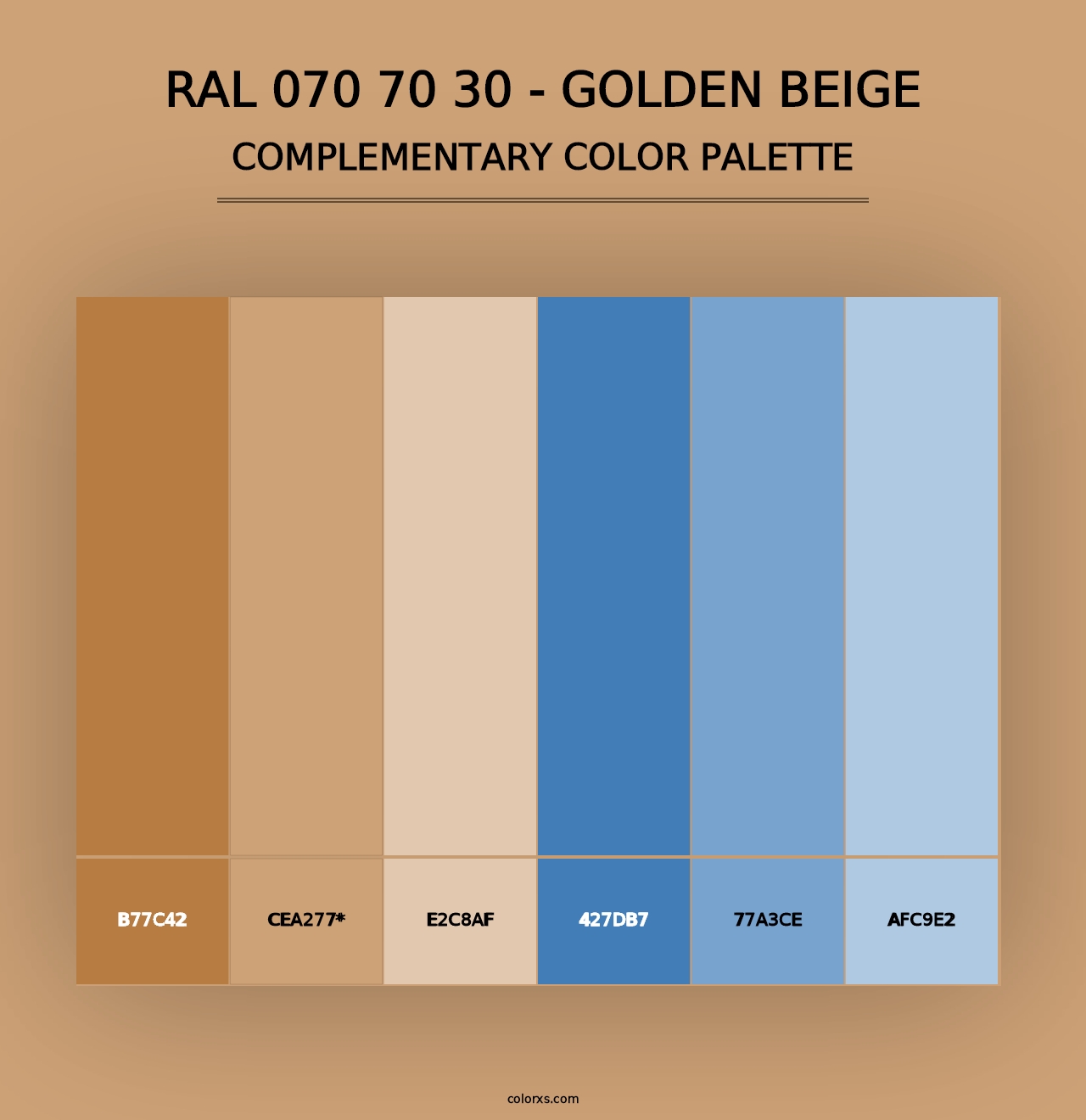 RAL 070 70 30 - Golden Beige - Complementary Color Palette