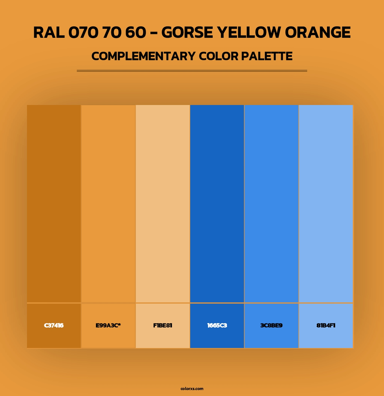 RAL 070 70 60 - Gorse Yellow Orange - Complementary Color Palette