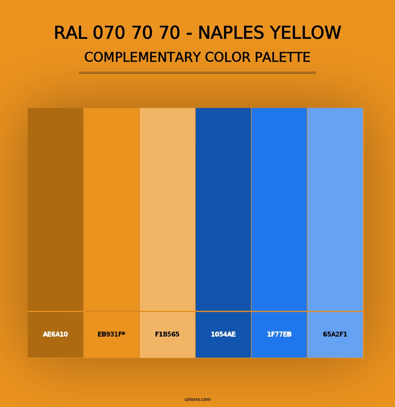 RAL 070 70 70 - Naples Yellow - Complementary Color Palette