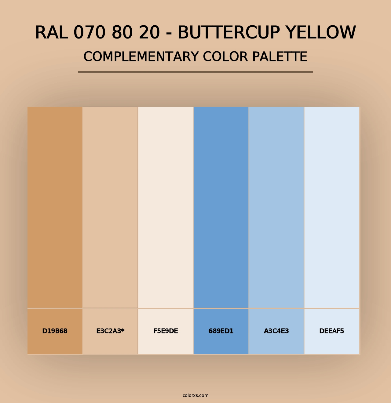 RAL 070 80 20 - Buttercup Yellow - Complementary Color Palette