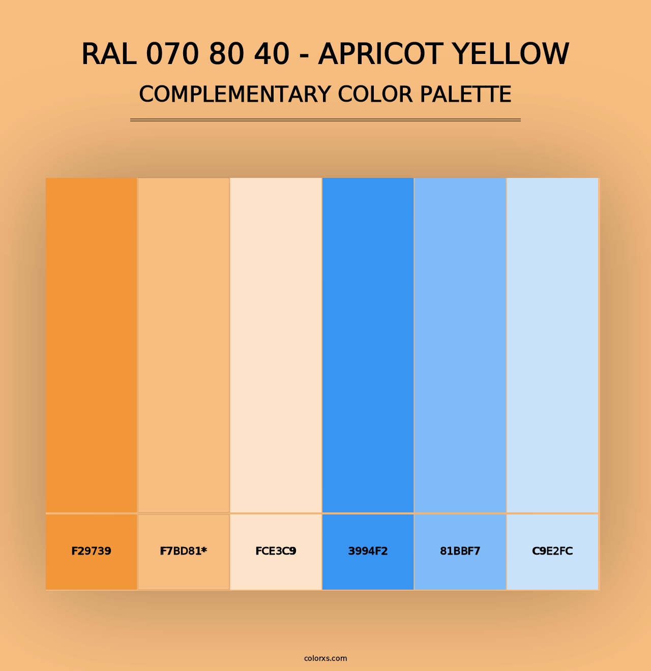 RAL 070 80 40 - Apricot Yellow - Complementary Color Palette