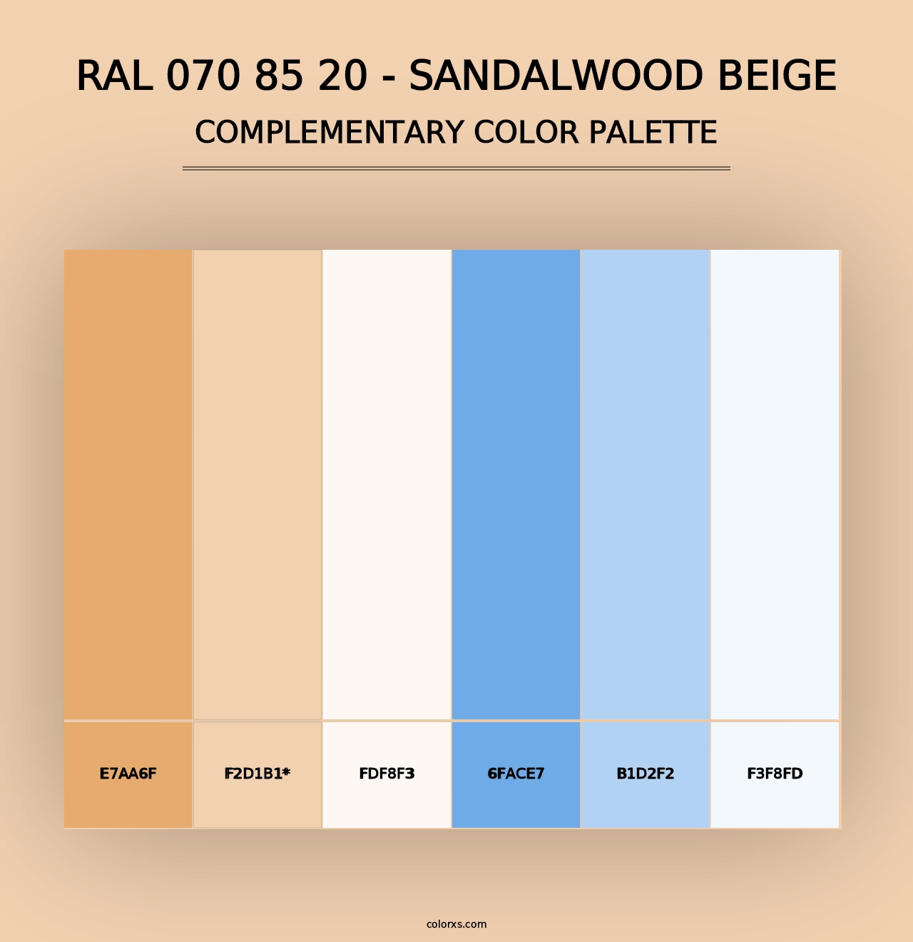 RAL 070 85 20 - Sandalwood Beige - Complementary Color Palette