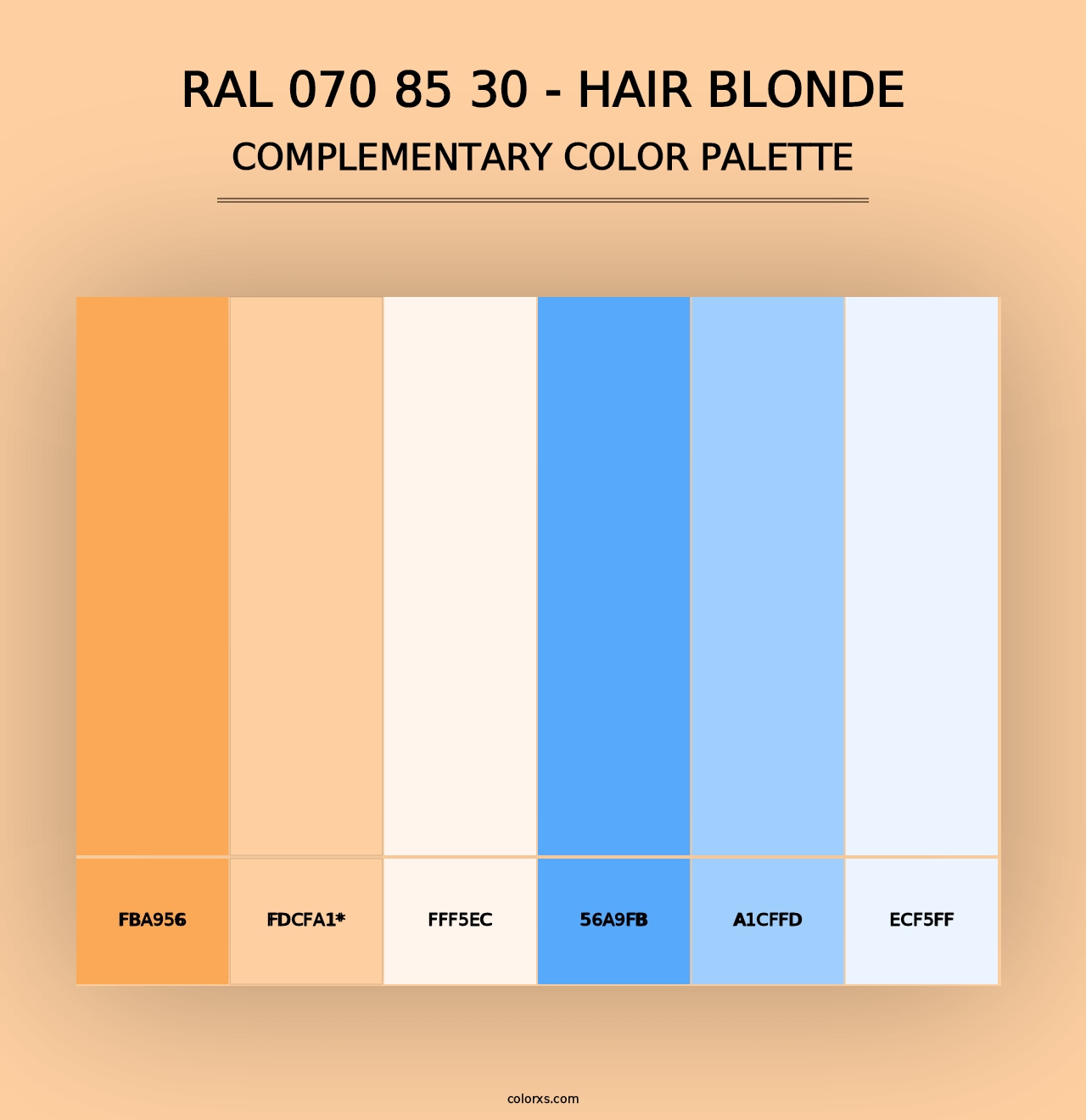 RAL 070 85 30 - Hair Blonde - Complementary Color Palette