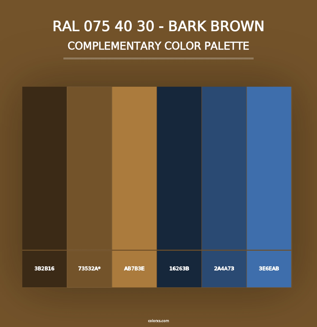 RAL 075 40 30 - Bark Brown - Complementary Color Palette