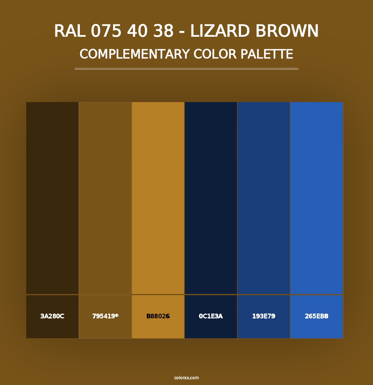 RAL 075 40 38 - Lizard Brown - Complementary Color Palette