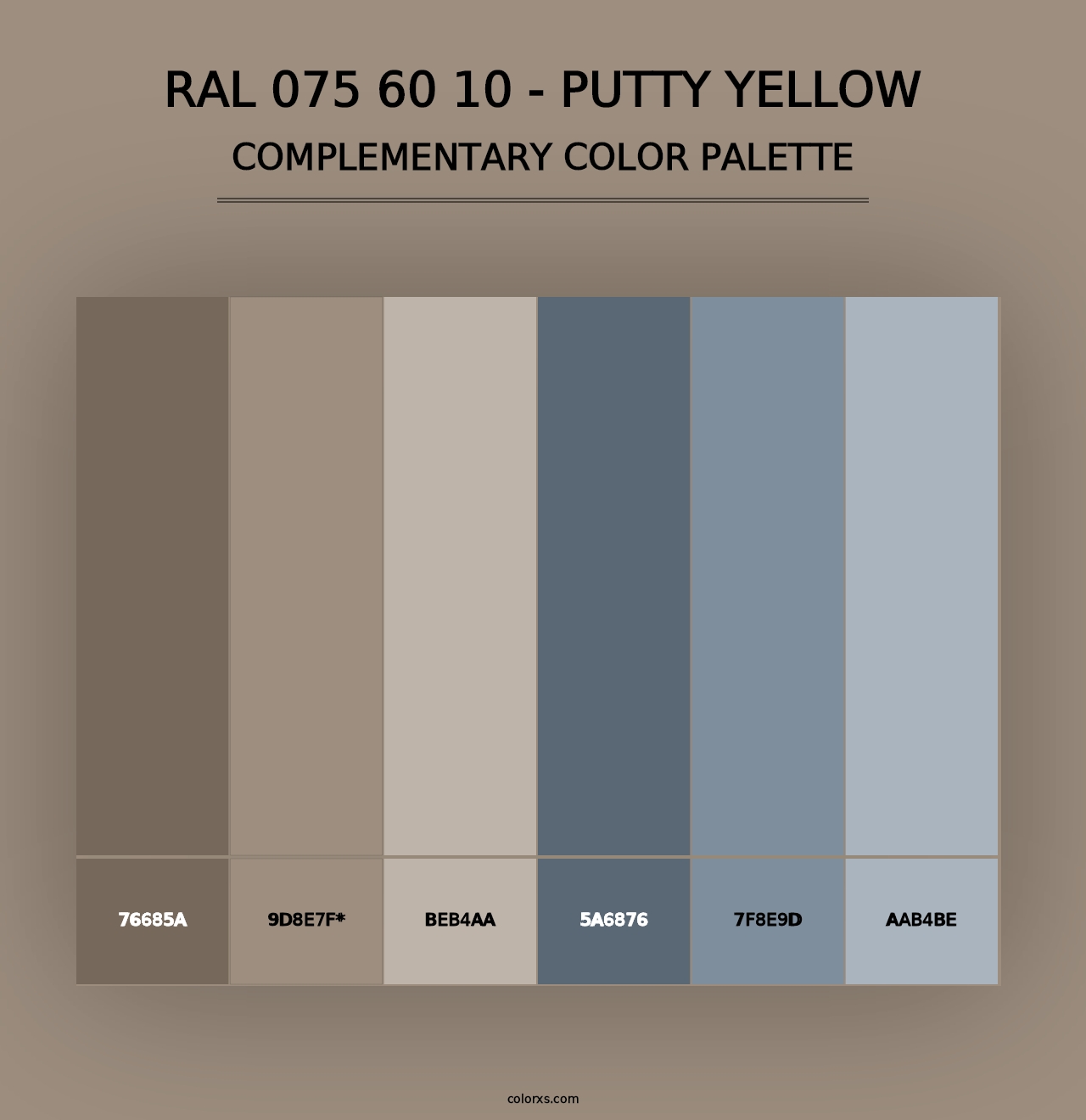 RAL 075 60 10 - Putty Yellow - Complementary Color Palette