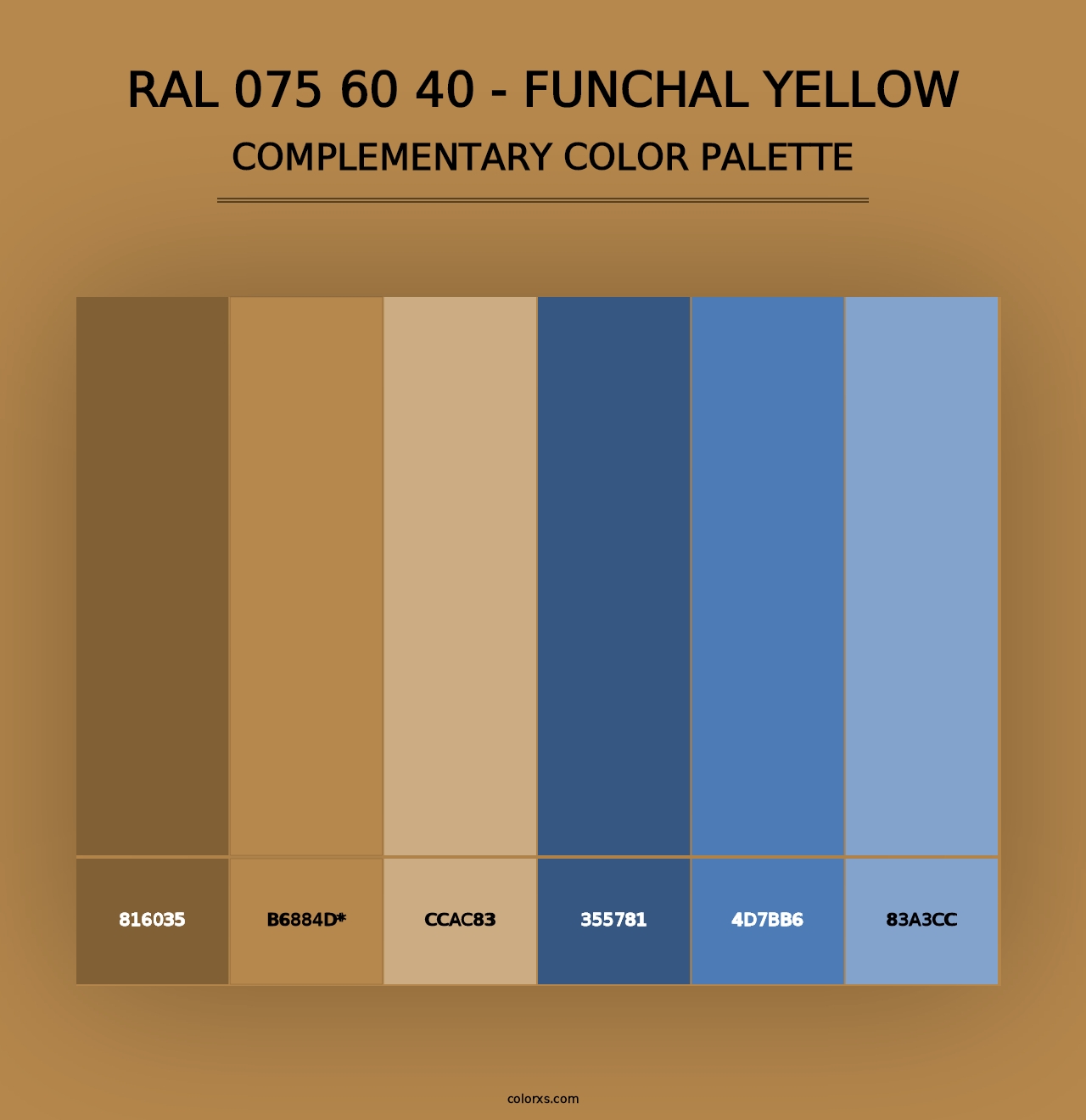 RAL 075 60 40 - Funchal Yellow - Complementary Color Palette