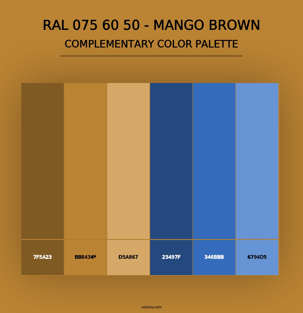 RAL 075 60 50 - Mango Brown - Complementary Color Palette