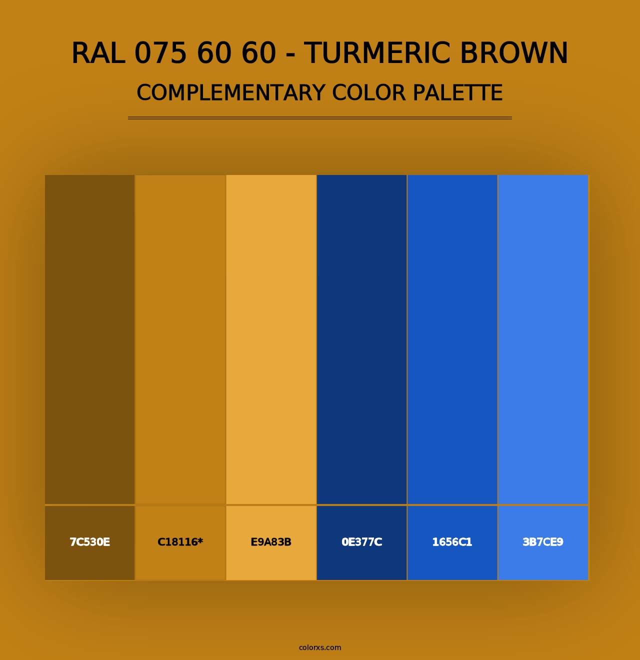 RAL 075 60 60 - Turmeric Brown - Complementary Color Palette