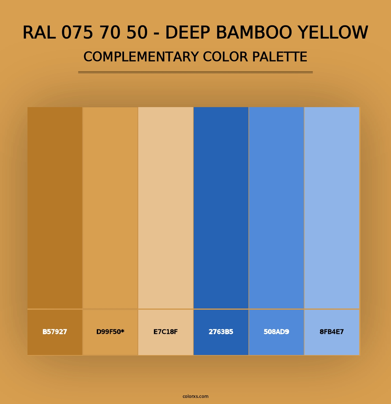 RAL 075 70 50 - Deep Bamboo Yellow - Complementary Color Palette