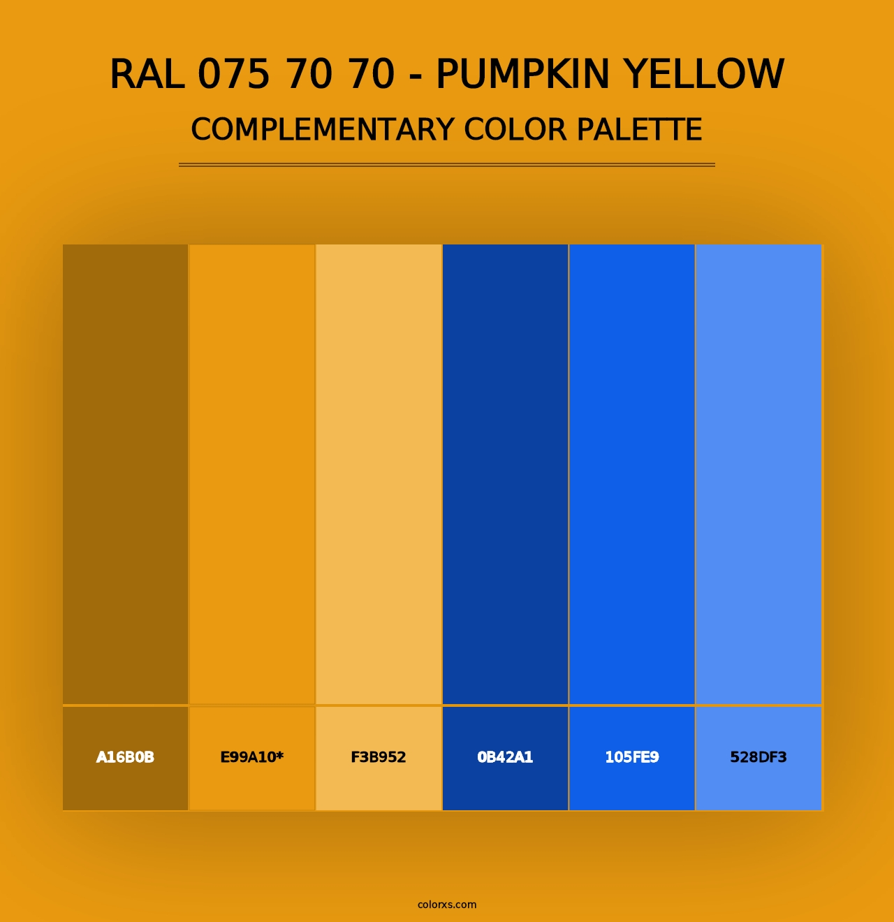 RAL 075 70 70 - Pumpkin Yellow - Complementary Color Palette