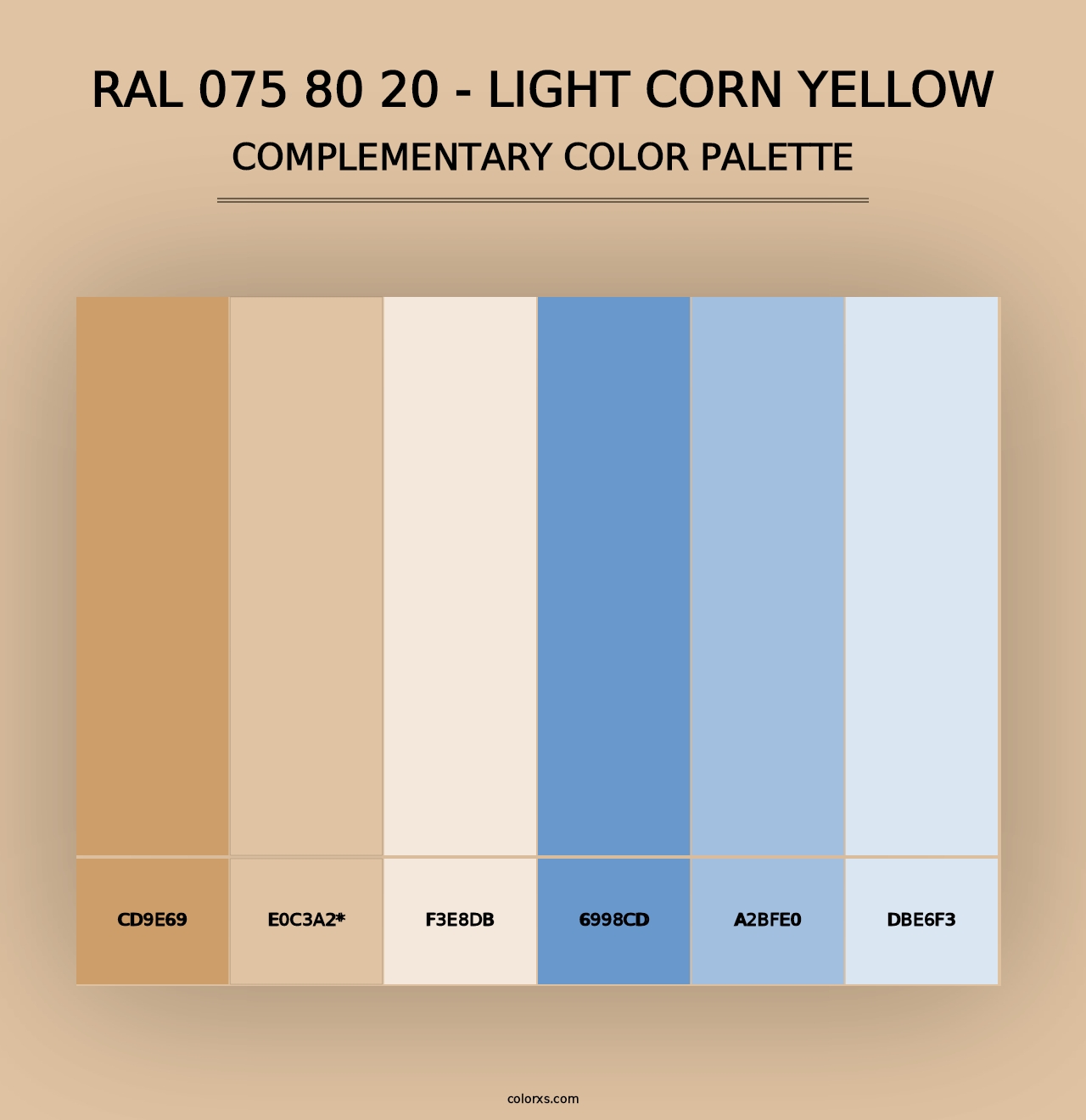 RAL 075 80 20 - Light Corn Yellow - Complementary Color Palette