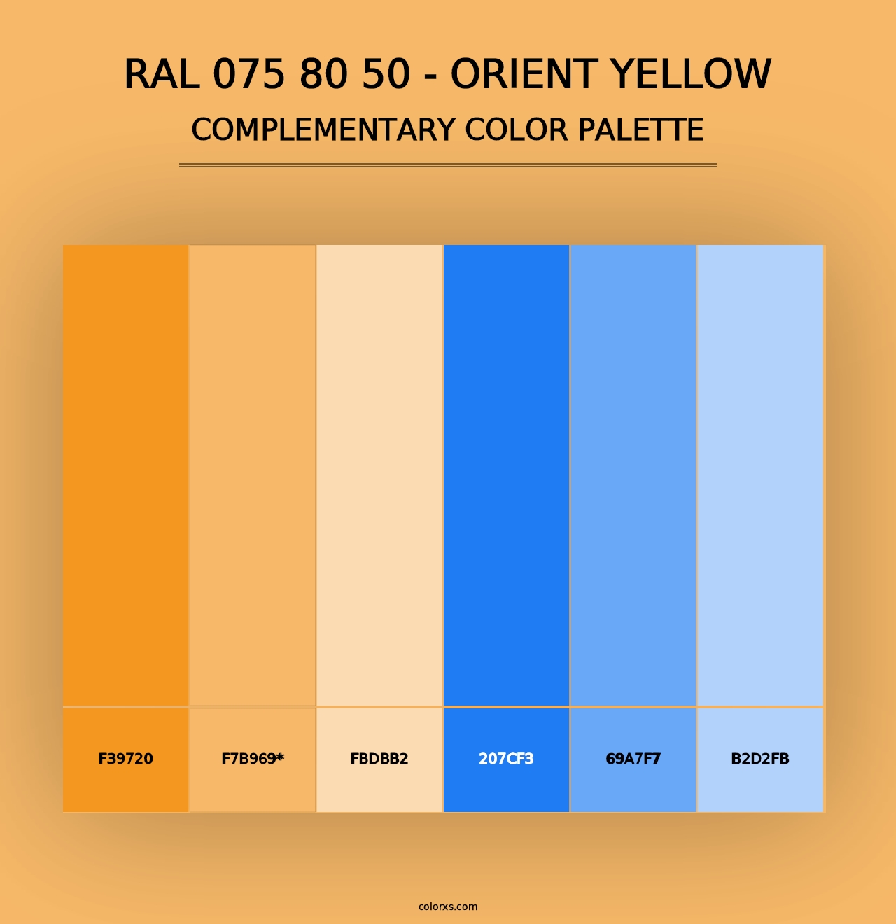 RAL 075 80 50 - Orient Yellow - Complementary Color Palette