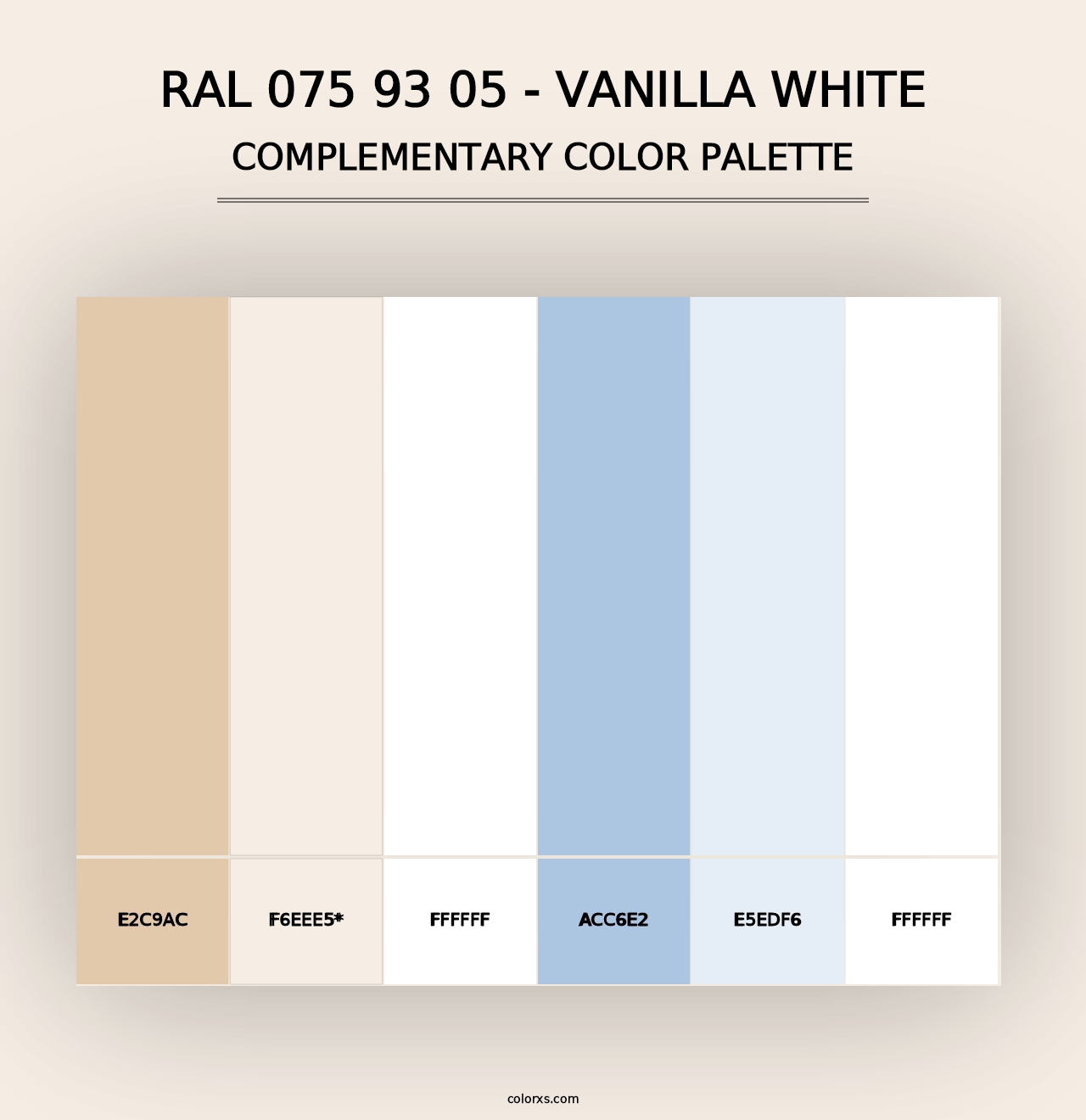 RAL 075 93 05 - Vanilla White - Complementary Color Palette