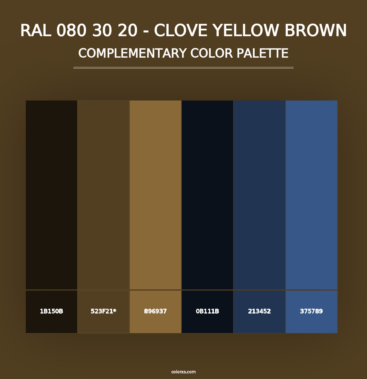 RAL 080 30 20 - Clove Yellow Brown - Complementary Color Palette