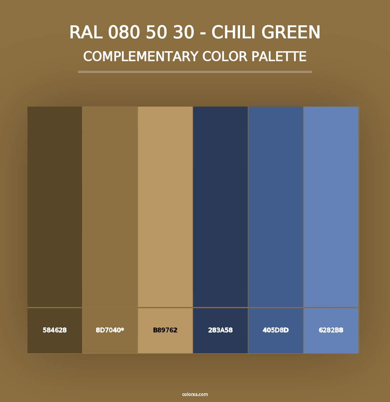 RAL 080 50 30 - Chili Green - Complementary Color Palette